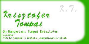 krisztofer tompai business card